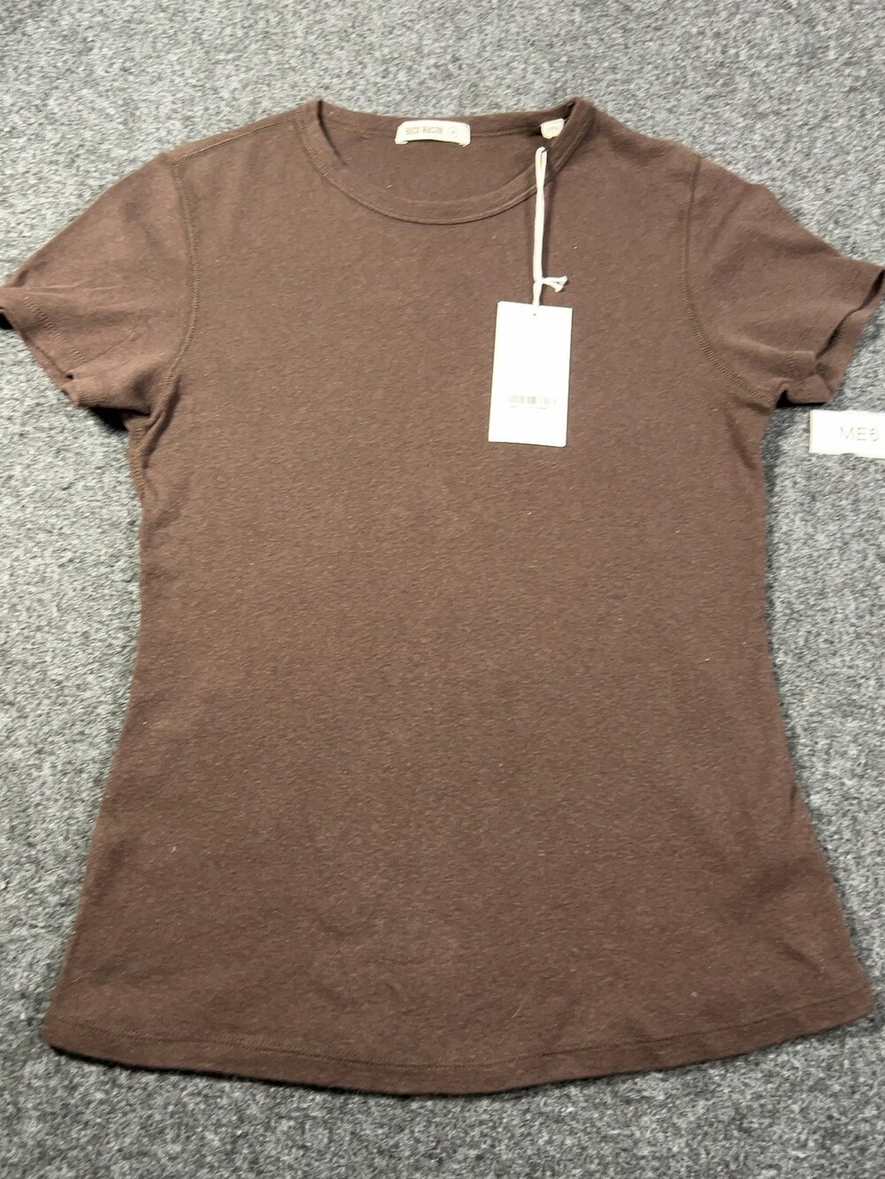 Buck Mason Womens Heirloom Rib S/S Tee Chestnut Sz Medium NWT Msrp68 [ME6]